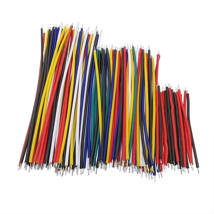 130pcs/Lot Tin-Plated Breadboard Jumper Cable Wire5 8 10cm 24AWG For Arduino 6 Colors Flexible Two Ends PVC Wire Electronic