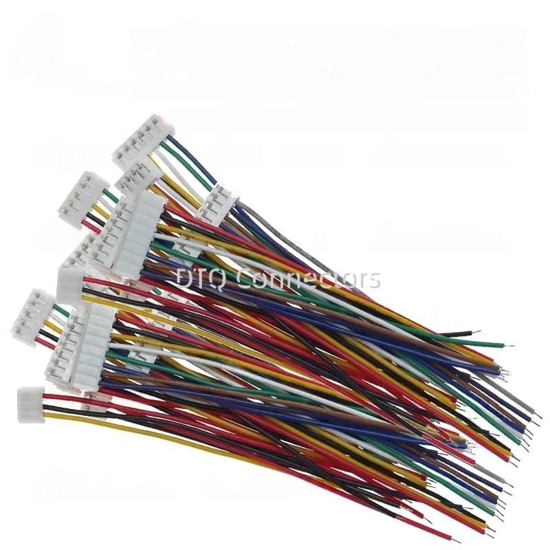 10PCS LOT EH2.54 2.54 Pitch Female Connector Wire 10CM 20CM 30CM 26AWG Single End/Double End Cable Electronic Wire 2P 3P 4-12Pin