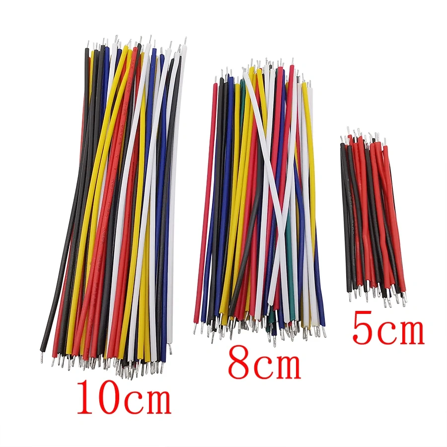 130pcs/Lot Tin-Plated Breadboard Jumper Cable Wire5 8 10cm 24AWG For Arduino 6 Colors Flexible Two Ends PVC Wire Electronic