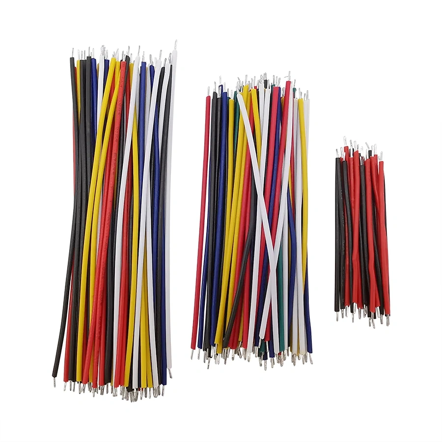 130pcs/Lot Tin-Plated Breadboard Jumper Cable Wire5 8 10cm 24AWG For Arduino 6 Colors Flexible Two Ends PVC Wire Electronic