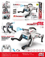 【英文版】可发射水弹特大号-AI智能四足机械狗【极光白】