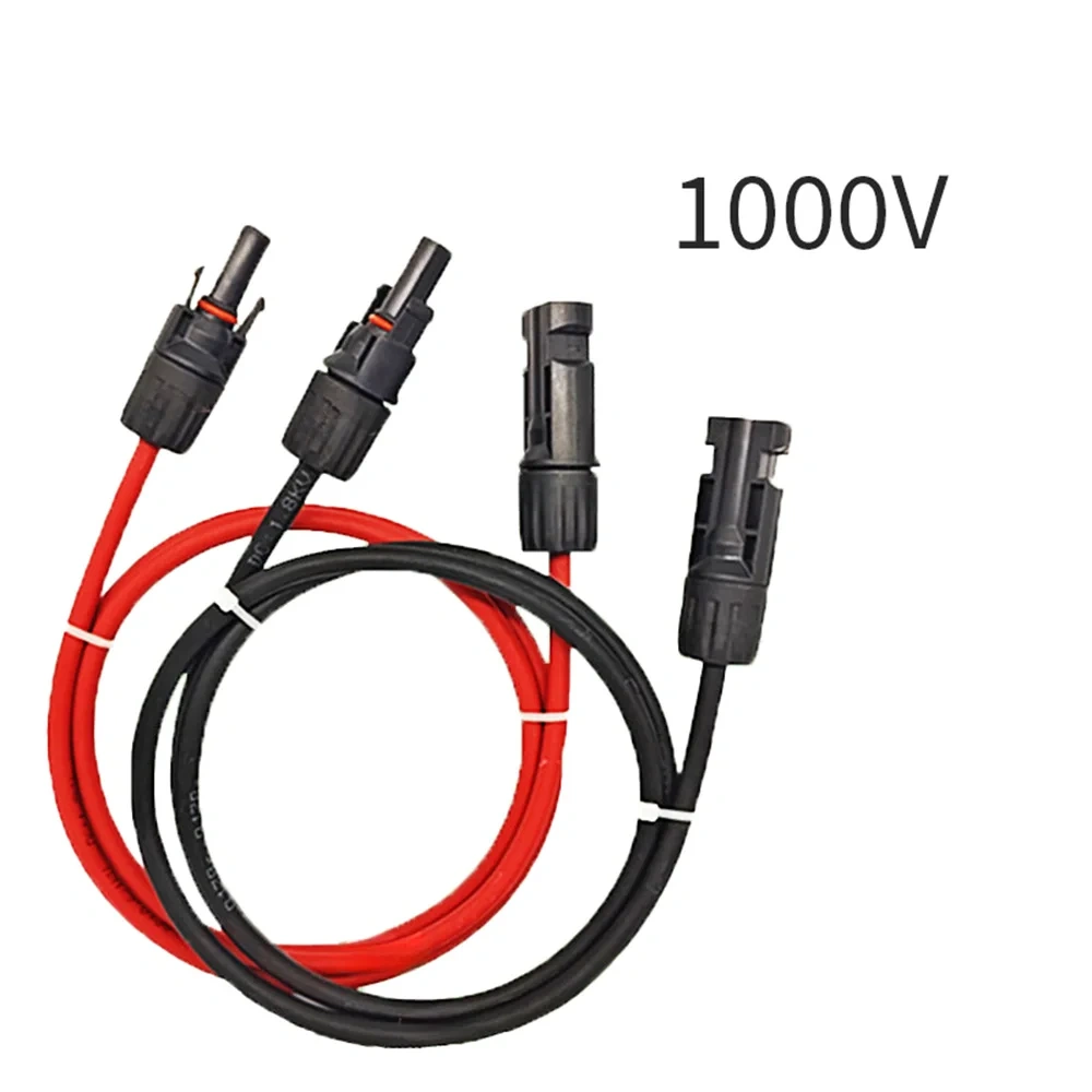 1 Pair Solar Panel Extension Cable with Connector 10AWG 12AWG 14AWG Black Red PV Wire for Solar System 1m 2m 3m 5m