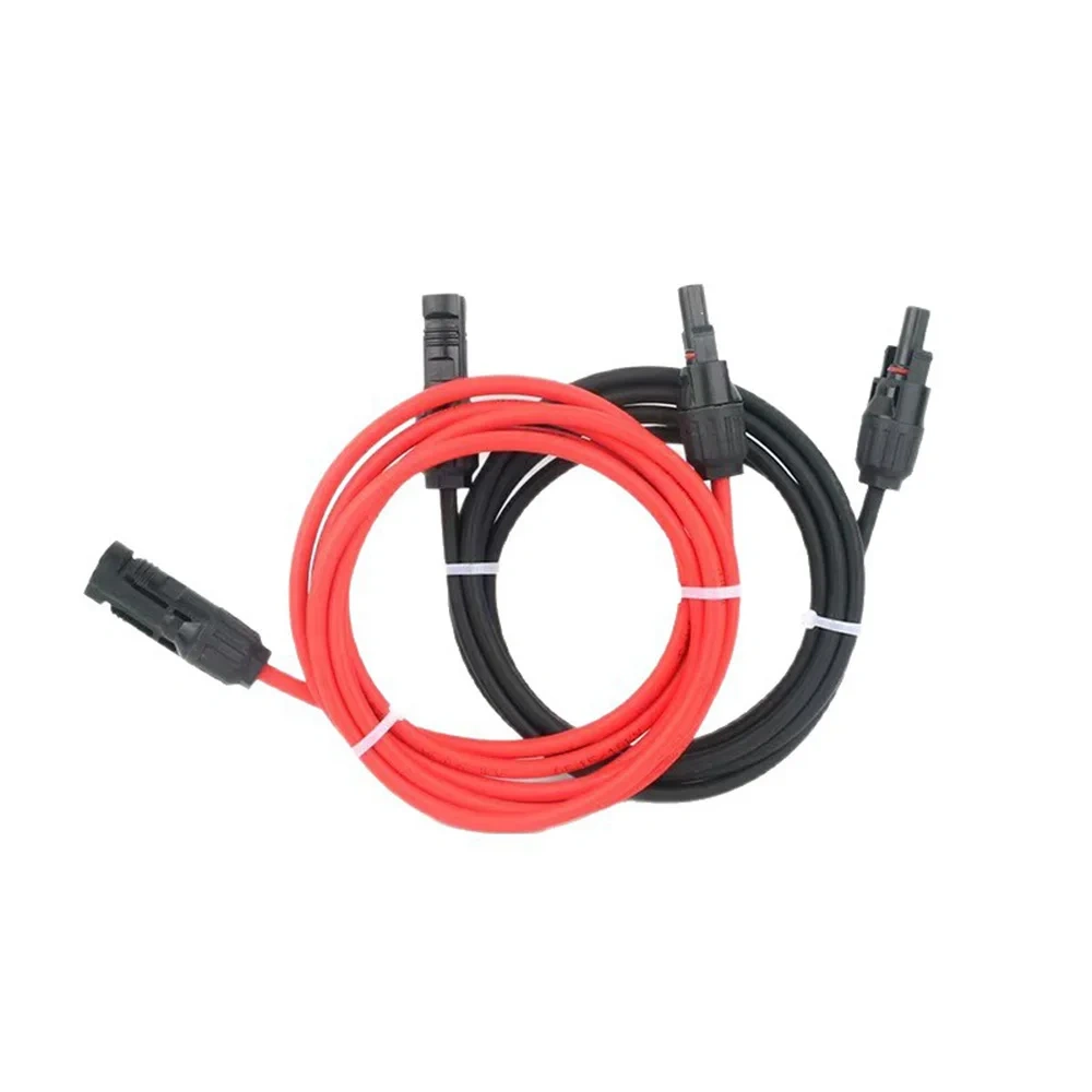 1 Pair Solar Panel Extension Cable with Connector 10AWG 12AWG 14AWG Black Red PV Wire for Solar System 1m 2m 3m 5m