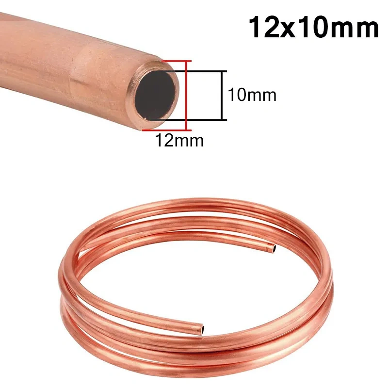 High quality 1M Soft Copper Tube Coil OD 2/3/4/5/6/8/10/12mm 99.9% Coppers Wire Pipe Airs Conditioner Cooling DIY Crafts