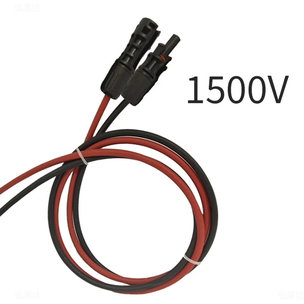 1 Pair Solar Panel Extension Cable with Connector 10AWG 12AWG 14AWG Black Red PV Wire for Solar System 1m 2m 3m 5m