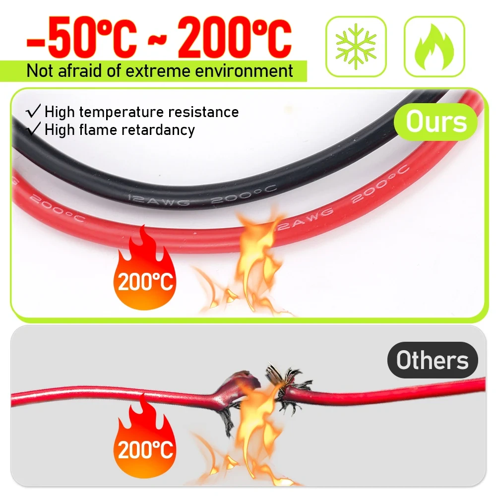 12AWG XT60 Connector Cable Silicone Tinned Copper Extension Lead 6M for RV Car & Energy Storage Battery Charging Wiring