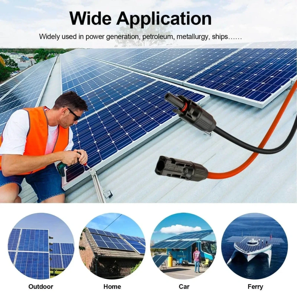 10FT/20FT 6mm 2 Silicone Solar Panel Extension Cable 10 AWG PV Flexible Waterproof Wire Connectors For Solar Panel System