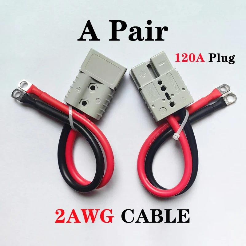 50A 120A 175A Quick Power Plugs With 0 2 6 7 8AWG Silicone Wire  M6 M8 M10 Terminal For Forklift Battery Charging Extension