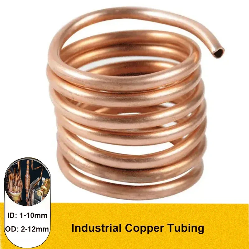 High quality 1M Soft Copper Tube Coil OD 2/3/4/5/6/8/10/12mm 99.9% Coppers Wire Pipe Airs Conditioner Cooling DIY Crafts
