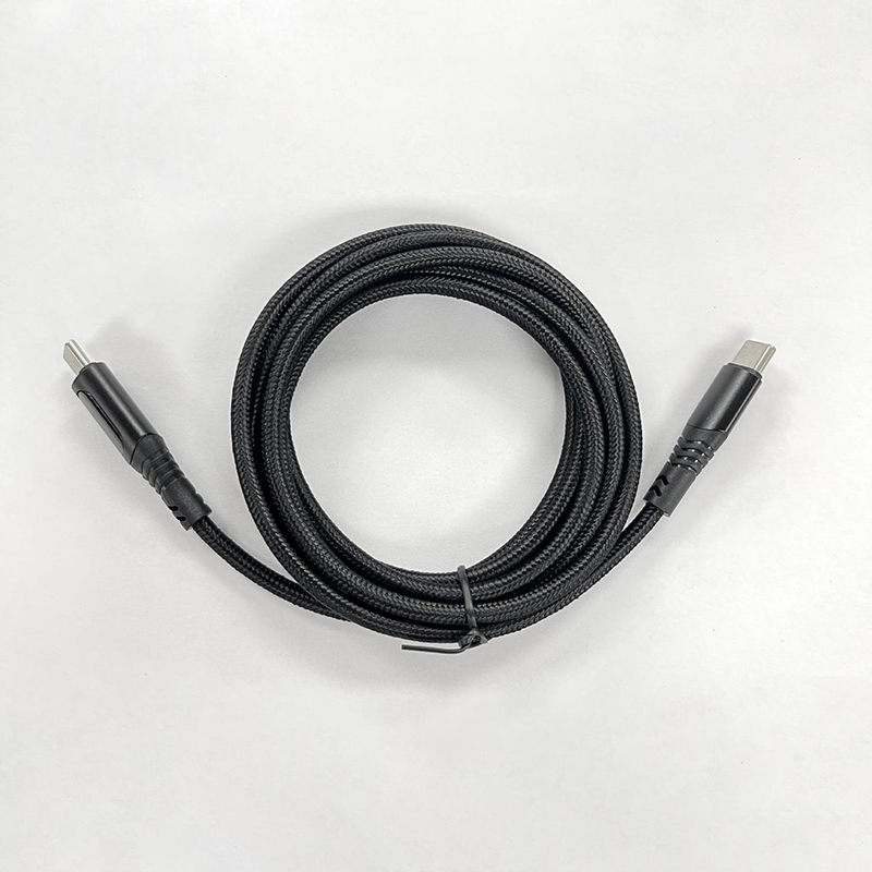 PD 100W 66W Nylon Braided USB-Type C LED Display Charger Data Cable 5A Fast Charging PVC Jacket USB C Phone Fast Charging Cable