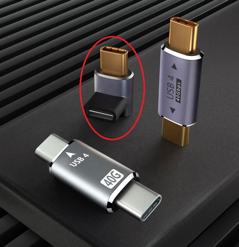 USB4 90 Degree USB-C Male USB-C Female Adapter New Trending Electronics for Laptop iPhone 15/15 Pro Max Compatible Team Deck