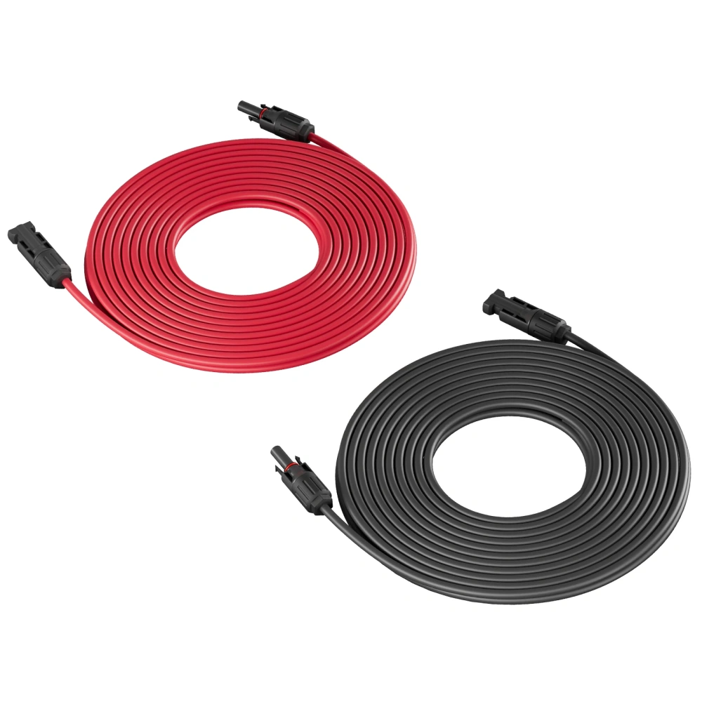 Solar Panel Cable Wire Extension PV Cable DC Rated 1-10 Meter 4mm²6mm² 1000V/1500V With Solar Connectors Plugs