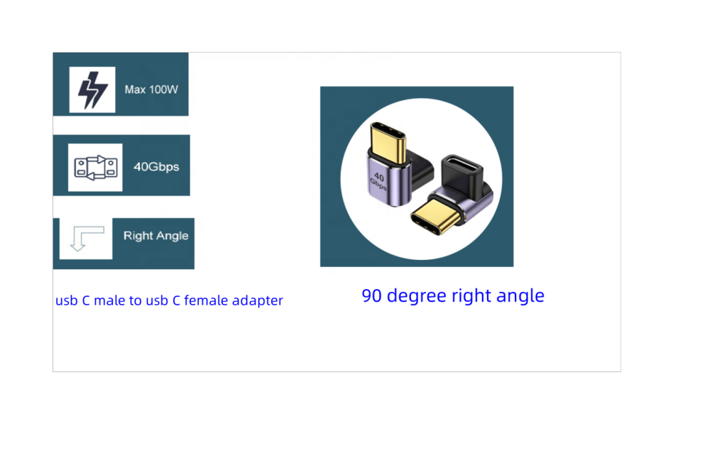 USB4 90 Degree USB-C Male USB-C Female Adapter New Trending Electronics for Laptop iPhone 15/15 Pro Max Compatible Team Deck