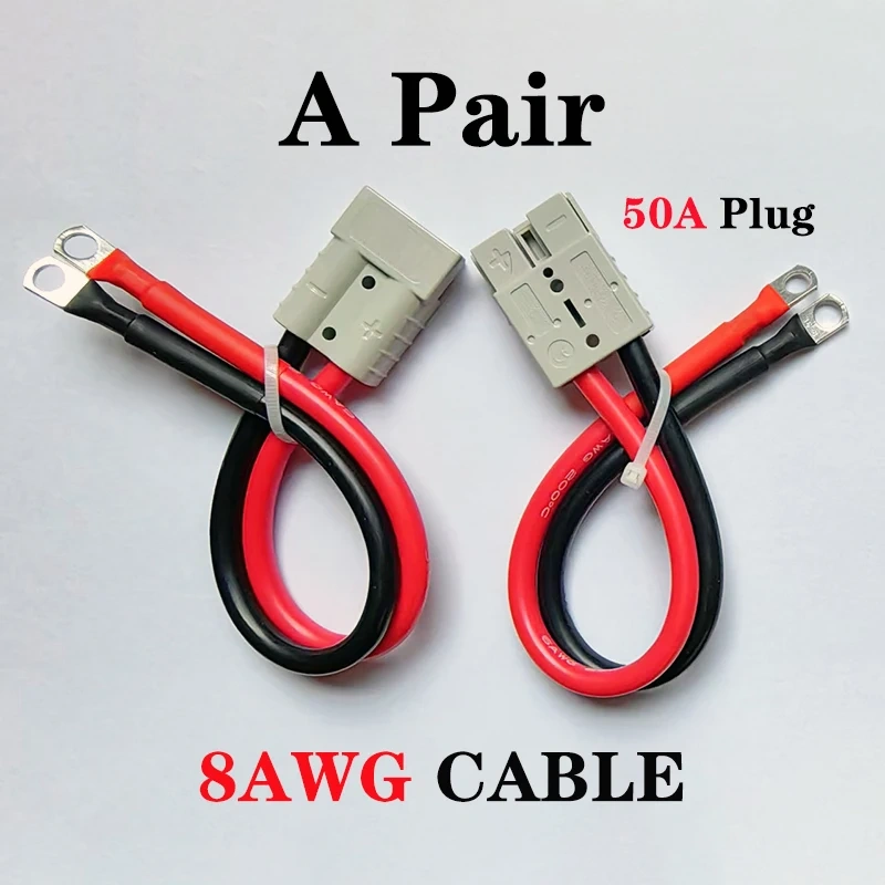 50A 120A 175A Quick Power Plugs With 0 2 6 7 8AWG Silicone Wire  M6 M8 M10 Terminal For Forklift Battery Charging Extension