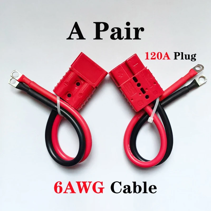 50A 120A 175A Quick Power Plugs With 0 2 6 7 8AWG Silicone Wire  M6 M8 M10 Terminal For Forklift Battery Charging Extension