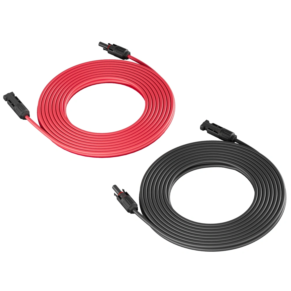 Solar Panel Cable Wire Extension PV Cable DC Rated 1-10 Meter 4mm²6mm² 1000V/1500V With Solar Connectors Plugs