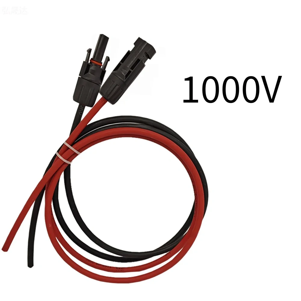 1 Pair Solar Panel Extension Cable with Connector 10AWG 12AWG 14AWG Black Red PV Wire for Solar System 1m 2m 3m 5m