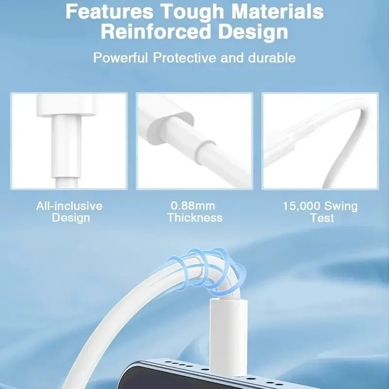 MFi Certified USB C to Lightning TPE Cable Fast Charging 480Mbps High Speed Transfer Compatible for Iphone 14 13 12 11 Pro