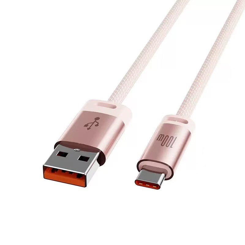 100W Super Fast Charging Type-C Nylon Braided USB Data Cable for Mobile Phone Printer Computer Car Use-vivo Compatible Copper