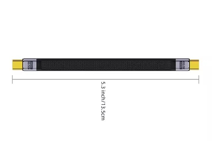 USB4 Extension Cable Type-C USB-C Male to Female Slim Flat 40Gbps 240W 8K Cable Short FPC 60Hz USB4.0