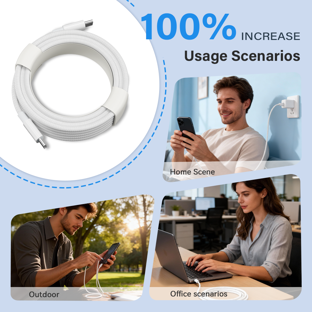 🔥 Why This Cable Is a Market Hit 240W PD 3.1 Fast Charging – Fully charges a 16‑inch MacBook Pro in under 2 hours, and delivers turbo speed for smartphones, tablets, and ultrabooks.  Universal Compatibility – Works flawlessly with iPhone 15/16/17 series,