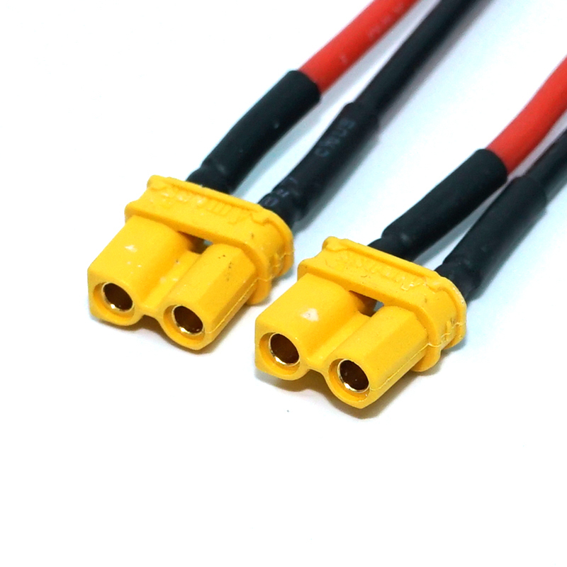 14AWG XT30 Connector to Pre-tinned Lead Wire Cable | 2-Pin Red & Black Silicone Wire with Heat Shrink for Drone, RC ESC, and Lipo Battery