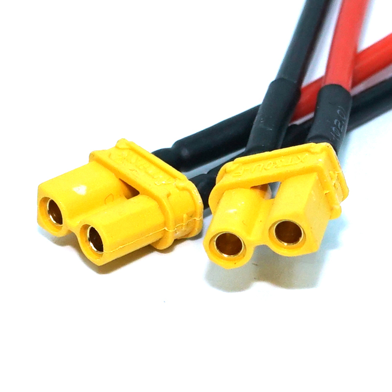 14AWG XT30 Connector to Pre-tinned Lead Wire Cable | 2-Pin Red & Black Silicone Wire with Heat Shrink for Drone, RC ESC, and Lipo Battery