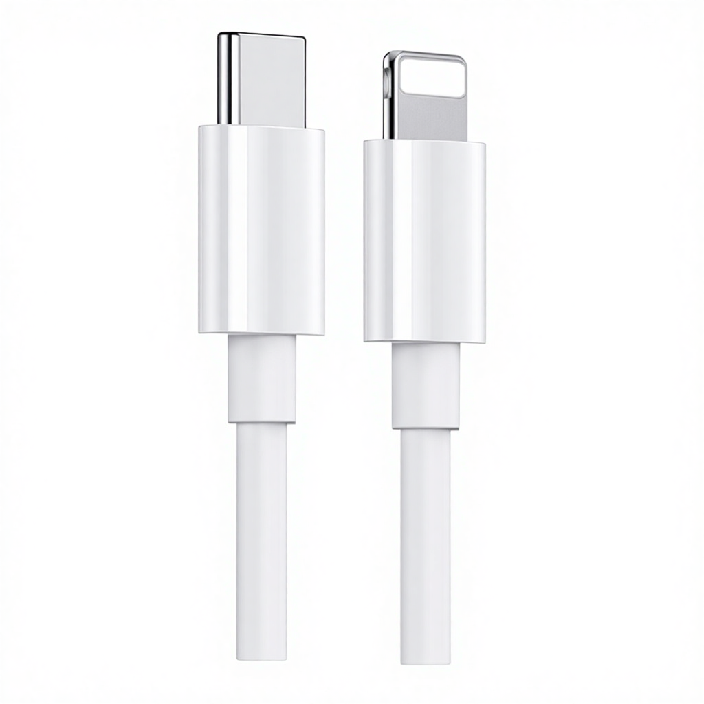 USB-C to Lightning Fast Charging Cable - Reinforced TPE, Perfect Welding, Tangle-Free (White)