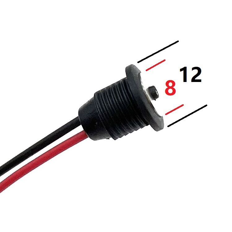 Waterproof Panel Mount Power Jack? – 5.5mm x 2.1mm 12V-24V DC Connector with Pre-Soldered Wires for New Energy Vehicles, CCTV, and LED Lighting
