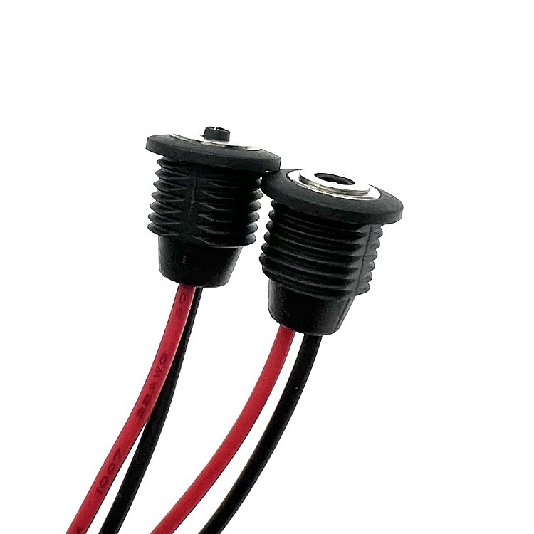 Waterproof Panel Mount Power Jack? – 5.5mm x 2.1mm 12V-24V DC Connector with Pre-Soldered Wires for New Energy Vehicles, CCTV, and LED Lighting
