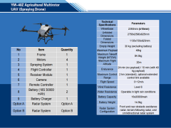 YM-40Z Agricultural Multirotor  UAV (Spraying Drone)