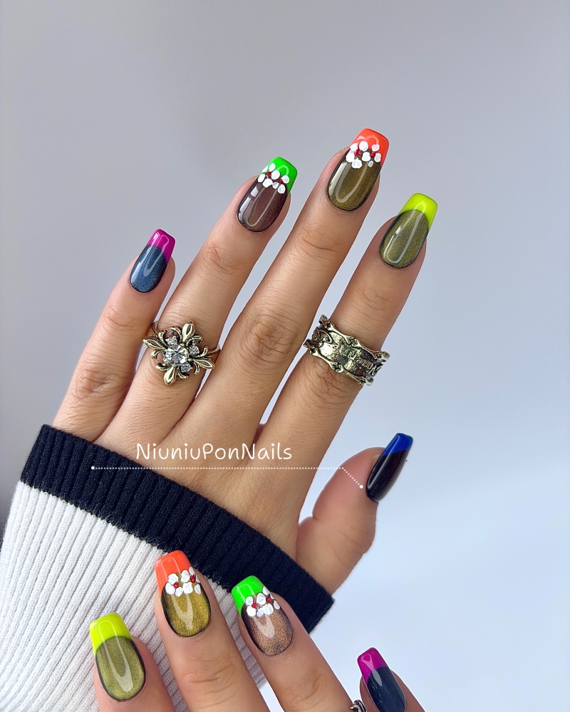 Contrast Cat Eye Flower-29