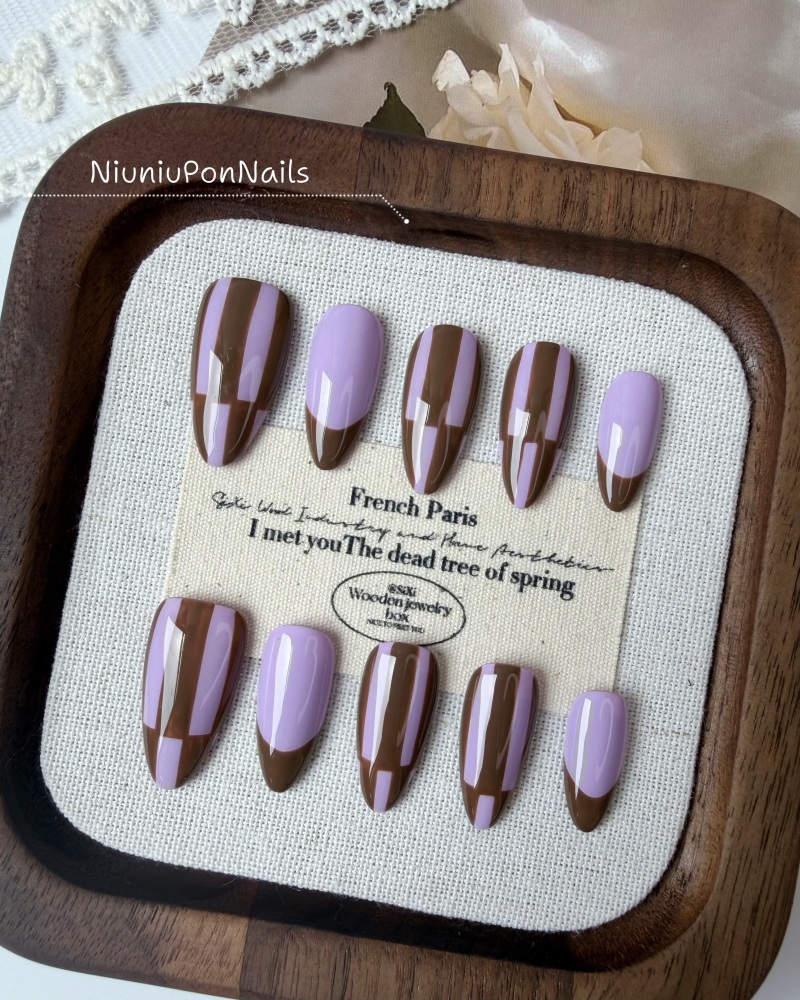Purple Brown Latte Plaid-55