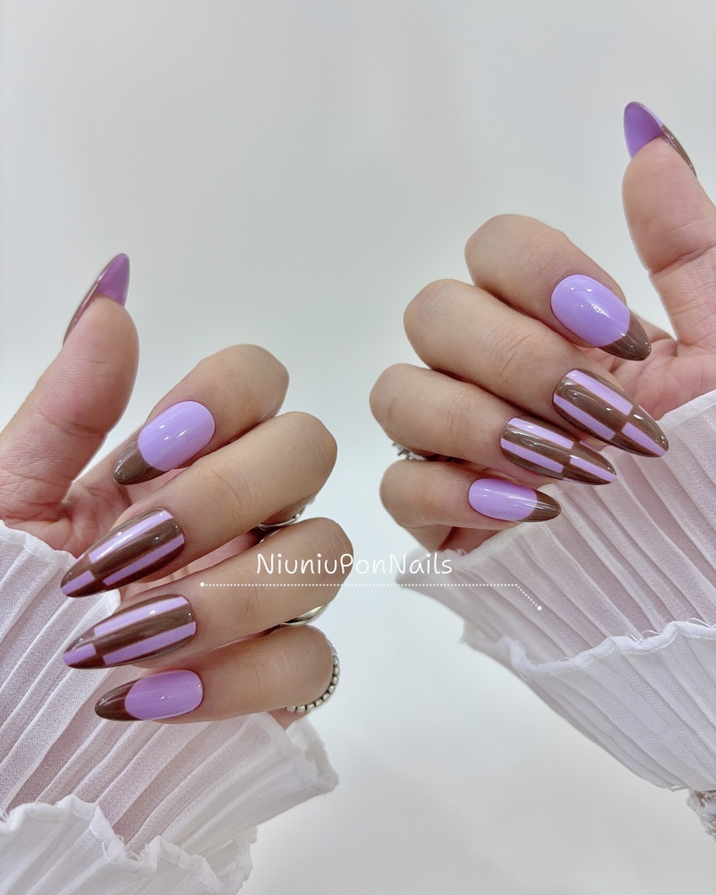 Purple Brown Latte Plaid-55
