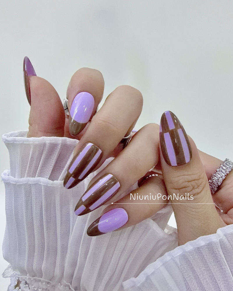 Purple Brown Latte Plaid-55