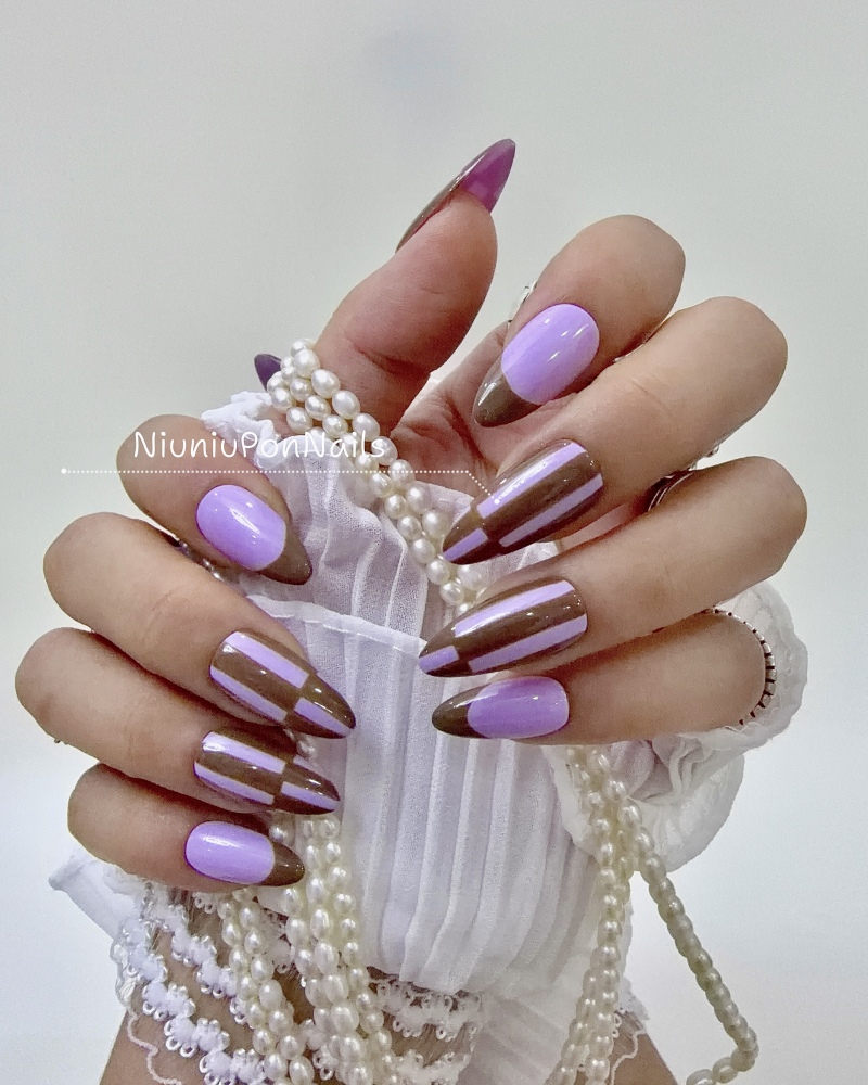 Purple Brown Latte Plaid-55
