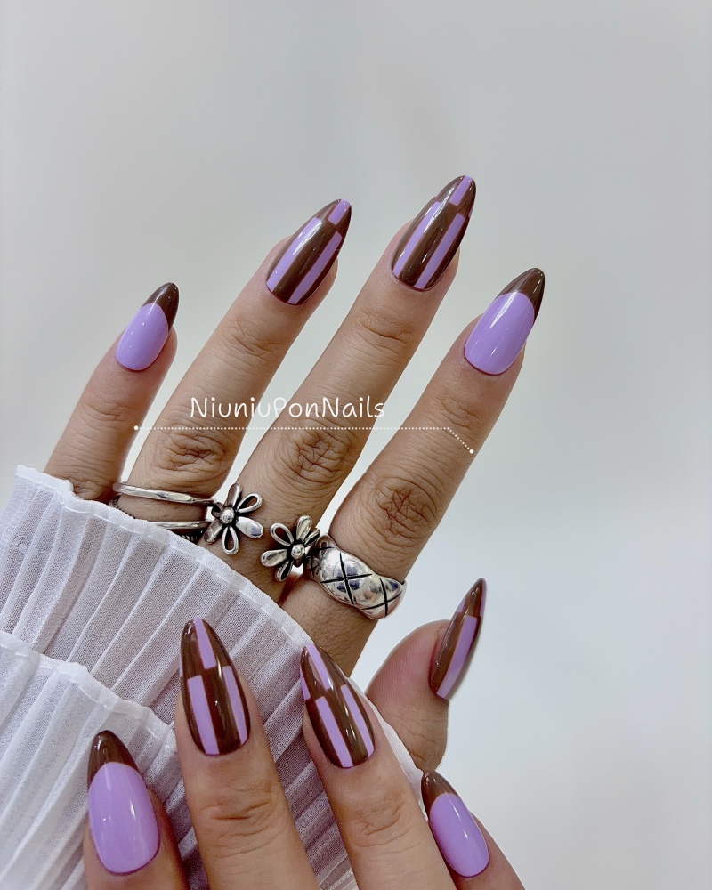 Purple Brown Latte Plaid-55