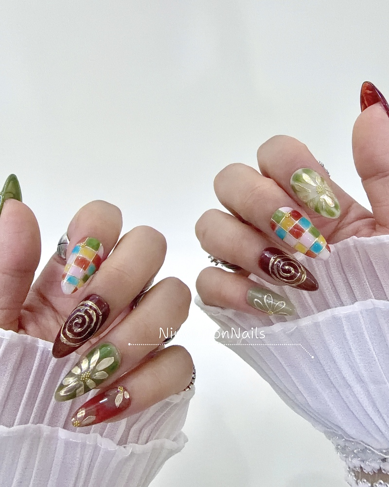 Vintage Hand-Painted Gold Floral-52