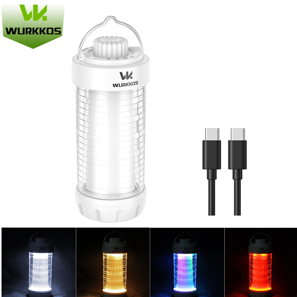 Lampa kempingowa Wurkkos CL01 z haczykiem i akumulatorem 21700 (może służyć również jako powerbank) z designem RGB i magnetyczną nasadką na imprezę kempingową