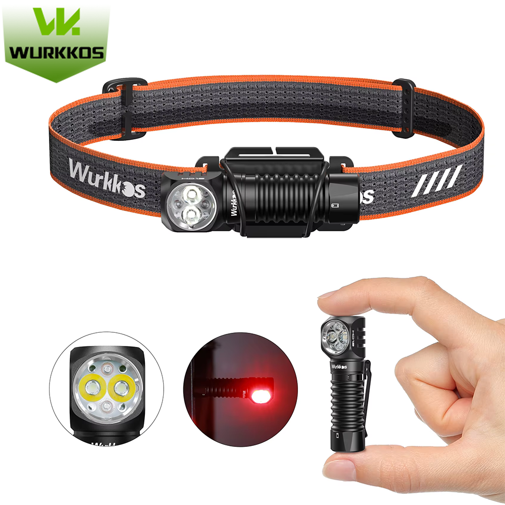 HD12 Latarka czołowa 850LM 5000K, światło czerwone i białe, ładowalna, wodoodporna IP68, z magnetyczną zatyczką, odpowiednia do uprawiania turystyki pieszej, wędkowania i napraw.