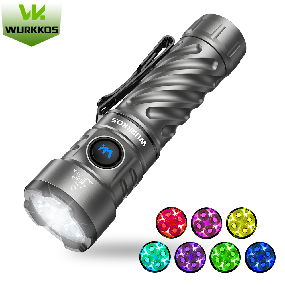 Wurkkos TS26 Latarka EDC, 3470 lm, 197 m, IPX8, akumulator 21700，RGB