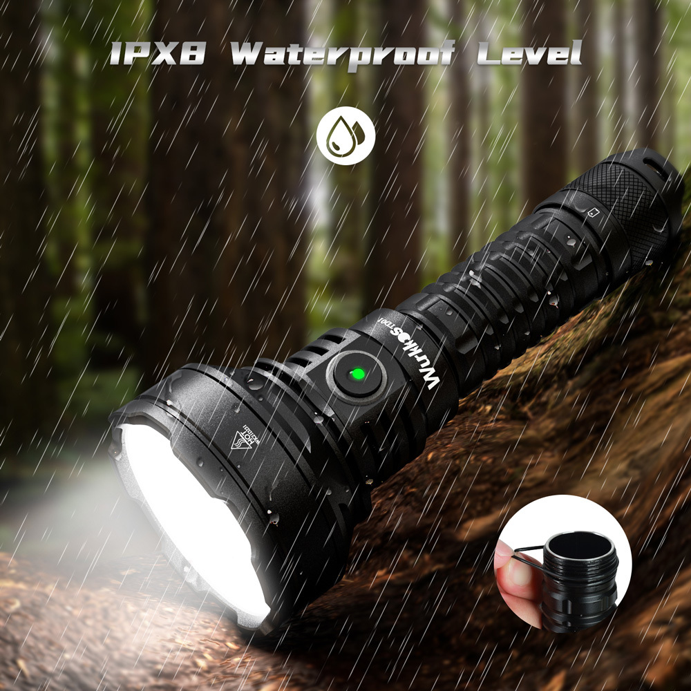Wurkkos TD01 Latarka taktyczna, 2200 lm, 1039 m, IPX8, USB-C, 21700