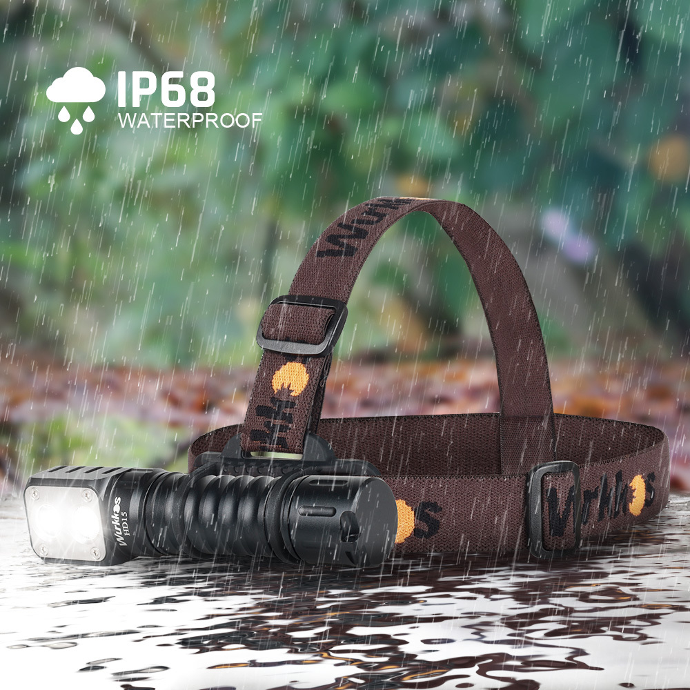 Wurkkos HD15 Podwójna lampa czołowa LED 2000lm 18650, IPX8