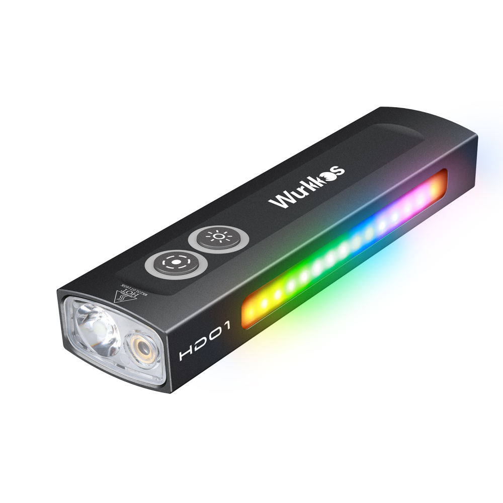 Wurkkos HD01 Latarka , 1200 lm, z magnetycznym ogonem, oświetlenie RGB, ładowalna