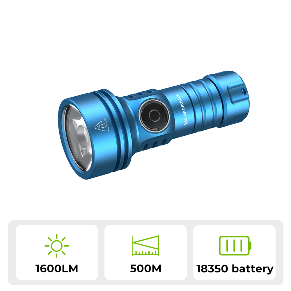 WURKKOS TS11 V2 Latarka kieszonkowa 1600 lm 500 m  RGB Anduril 2.0 USB-C