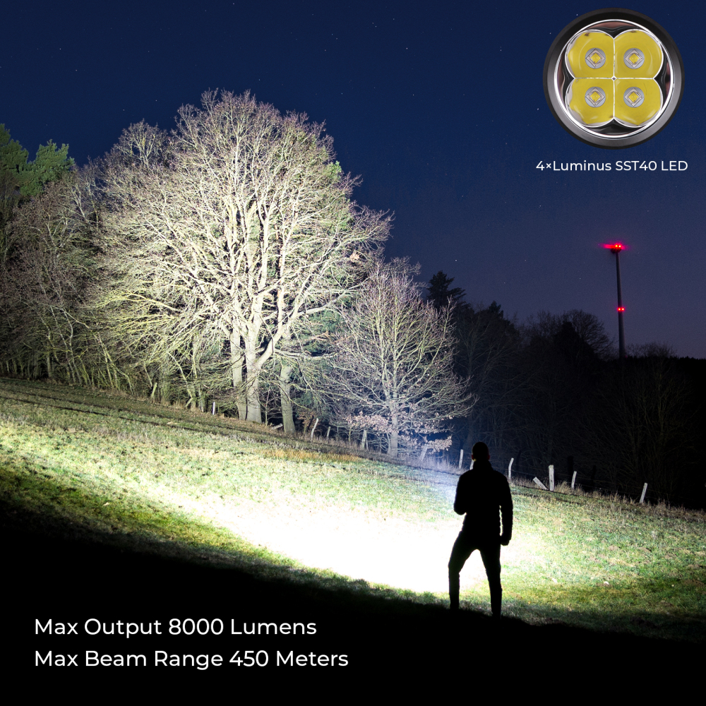 SOFIRN SP36 PRO Latarka akumulatorowa o wysokiej jasności Anduril 8000 lumenów wodoodporność IPX8