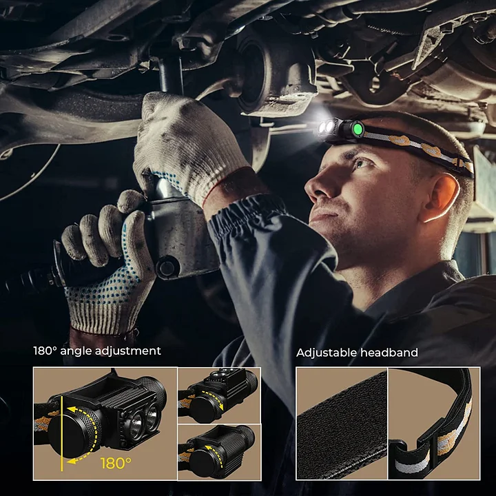 H25LR to ulepszona, wodoodporna latarka czołowa o stopniu ochrony IPX6, wyposażona w akumulator 18650 i port ładowania USB-C. Obsługuje światło białe i czerwone o długości fali 660 nm, idealne do czytania, pracy w nocy, wędrówek i przygód.