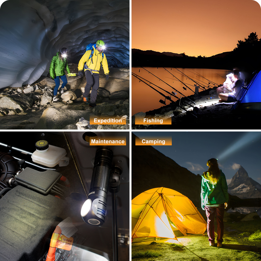 Akumulatorowa latarka czołowa Sofirn HS40, 2000 lm, IPX8, z magnetyczną zaślepką