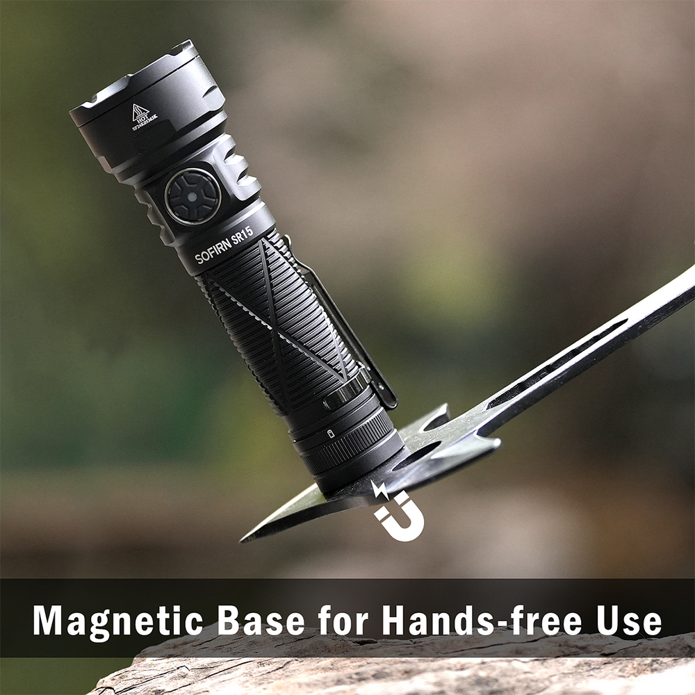 SOFIRN SR15 Latarka akumulatorowa o mocy 4500 lumenów z magnetyczną podstawą i klasą wodoodporności IP68