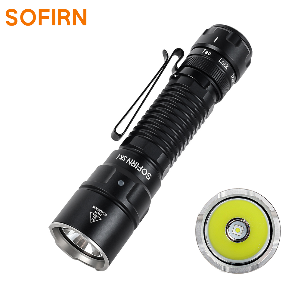 Sofirn SK1 Latarka taktyczna 1300 lm, 479 m, IP68, akumulator 18650